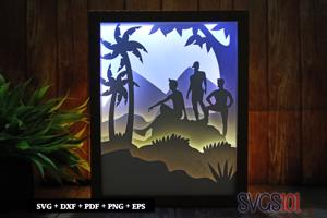 Friends Trip Hiking DIY Shadow Box Light Box 8x10