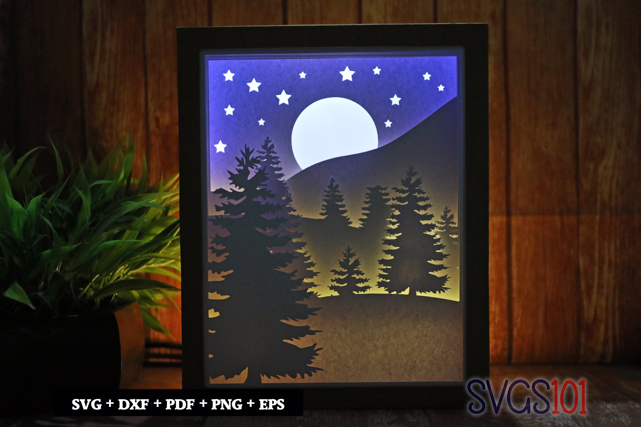 Christmas Tree Scene DIY Shadow Box Light Box 8x10