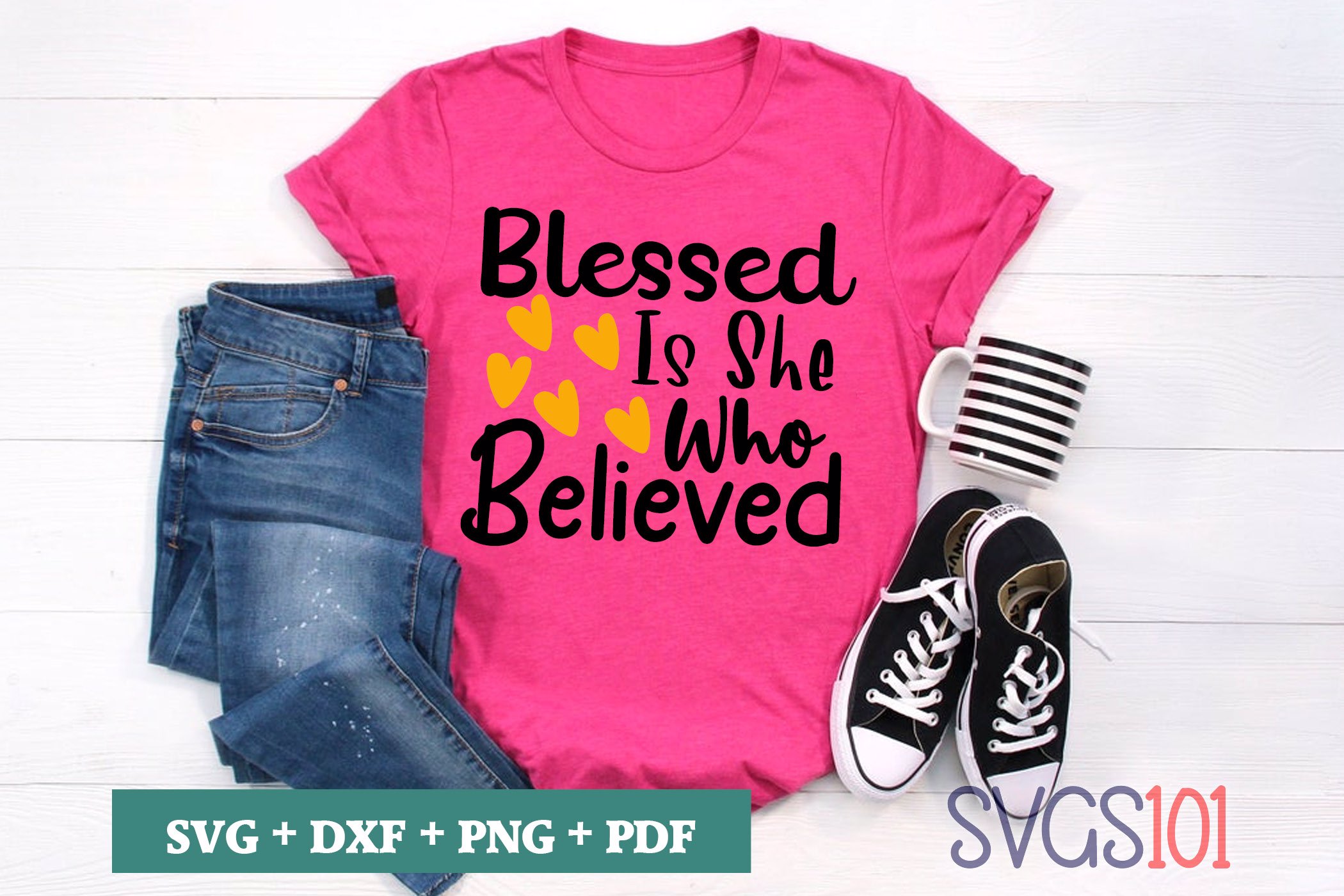 Blessed Is She Who Believed SVG Cuttable File DXF EPS PNG PDF SVG Cutting File