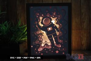 Astronaut Suit Shadow Box SVG 8x10