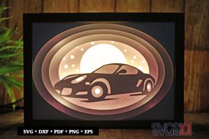 Classic Sports Car Shadow Box 5x7 Rectangle