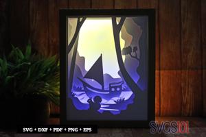 Boat Sailing Light Box SVG 8x10 Portrait