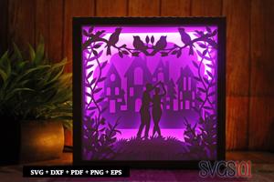 Young Couple Dancing DIY Shadow Box Light Box 8x8, 12x12