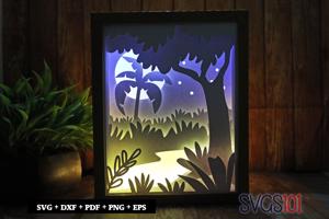 Nature Scene with River Light Box SVG 8x10 Portrait