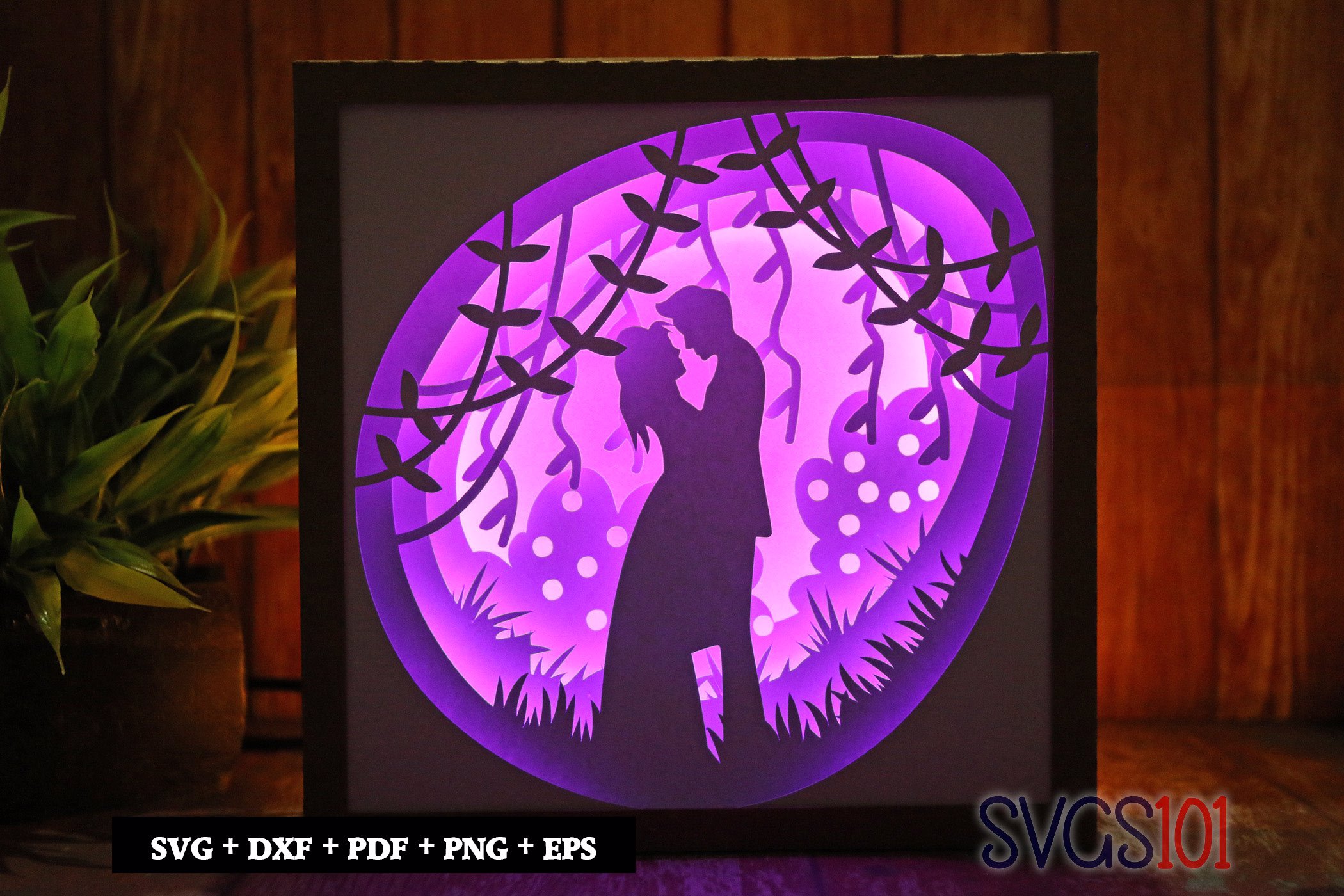 Valentine Couple DIY Shadow Box Light Box 8x8, 12x12