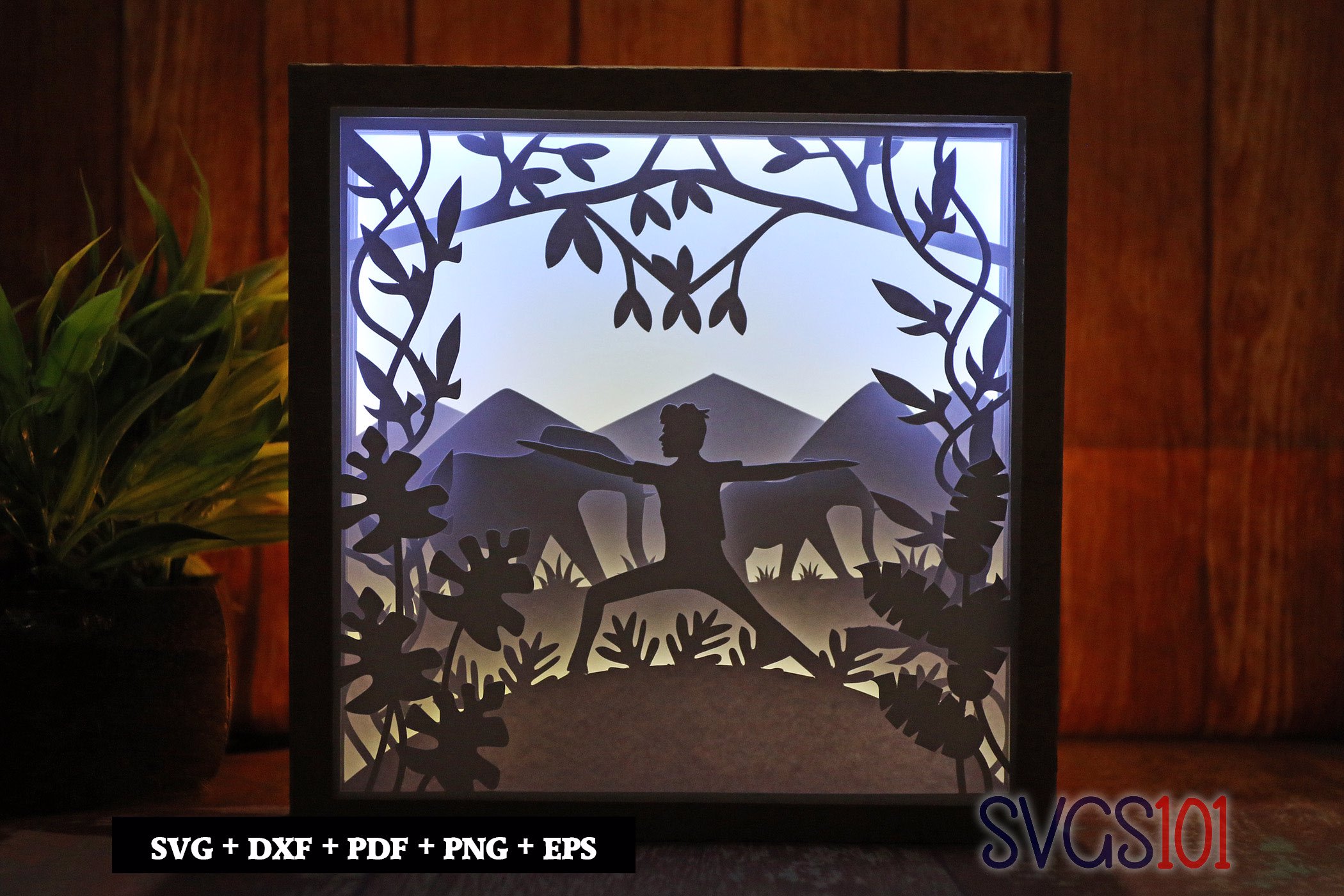 Morning Excercise DIY Shadow Box Light Box 8x8, 12x12