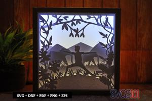 Morning Excercise DIY Shadow Box Light Box 8x8, 12x12