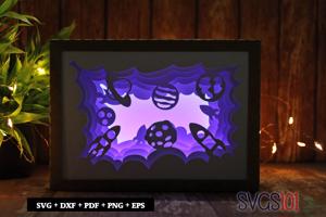 Outer Space Plantes Light Box SVG 5x7 Landscape