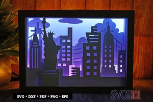 New York City Shadow Box SVG 5x7