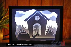 Dog House Shadow Box 5x7 Rectangle