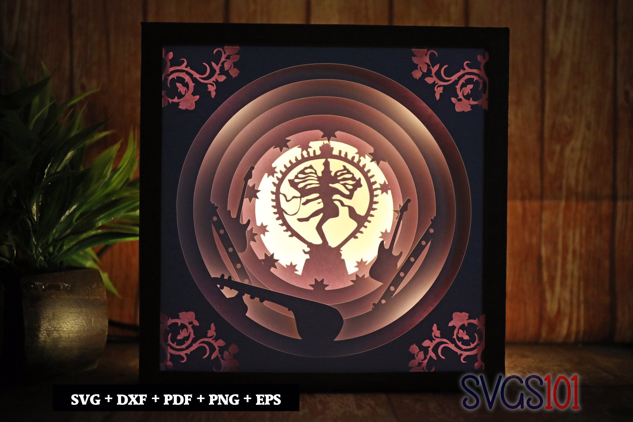 Lord Nataraja in Dancing Position DIY Shadow Box Light Box 8x8, 12x12