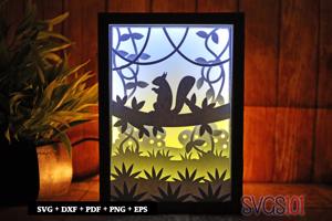 Lovely Squirrel Shadow Box 5x7 Rectangle