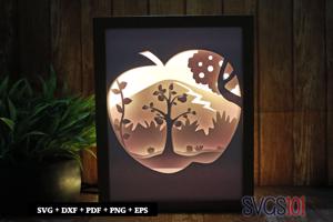 Apple Tree Shadow Box SVG 8x10