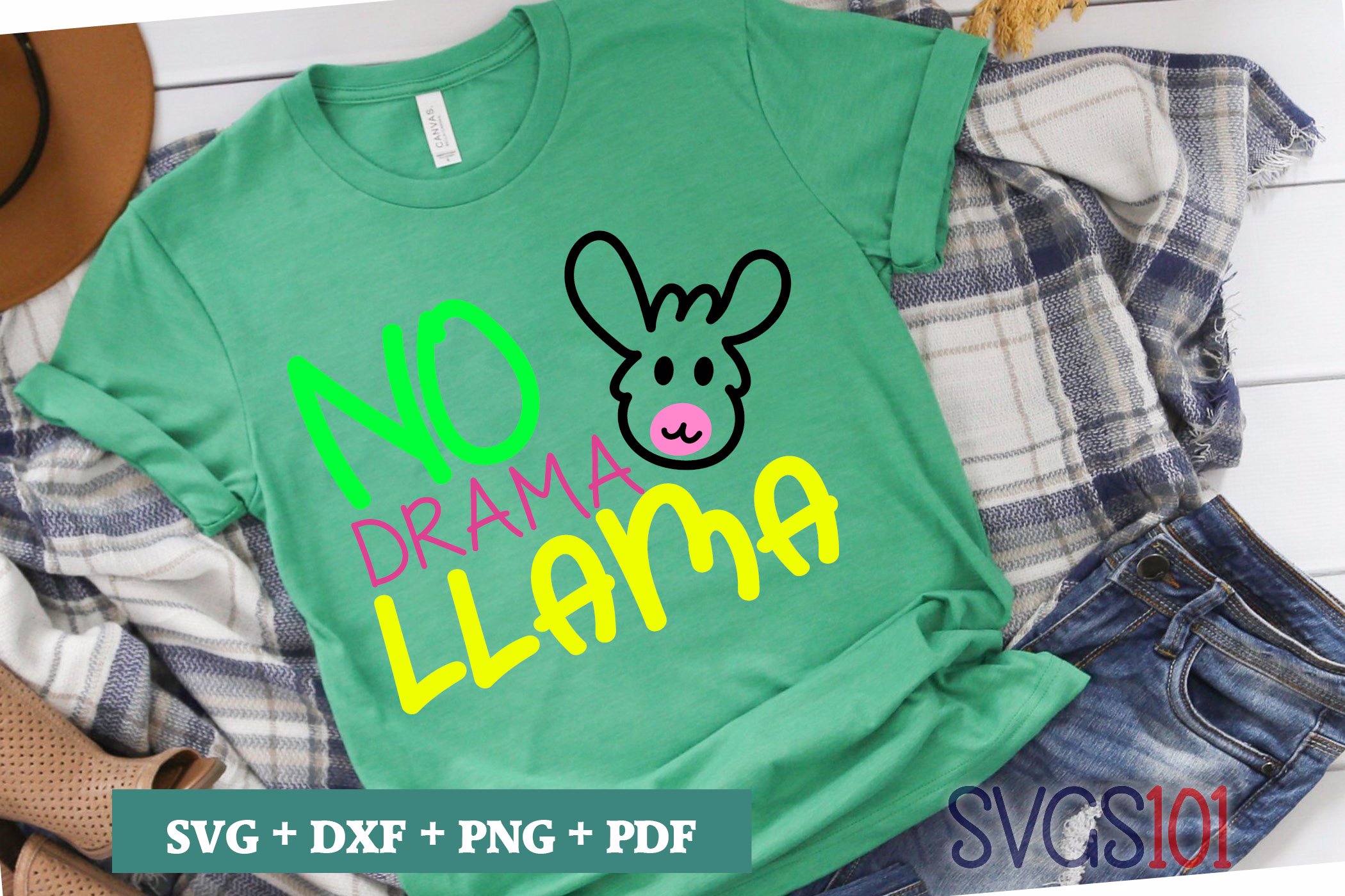 No Drama Llama SVG Cuttable file - DXF, EPS, PNG, PDF ...