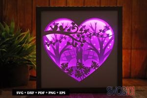 Valentine's Couple Love Paper 3D Shadow Box SVG 8x8 12x12