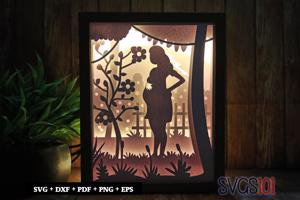 Pregnant Women Shadow Box 8x10 Rectangle