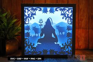 Lord Mahadev LED Light Box Shadow Box Square 8x8, 12x12