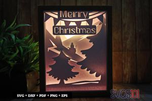 Merry Christmas Light Box SVG 8x10 Portrait