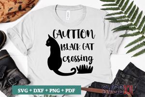 Caution Black Cat Crossing
