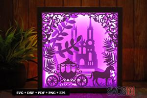 Palace with Chariot Shadow Box Light Box 8x8, 12x12