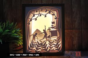 The Pirate Ship Shadow Box 8x10 Rectangle