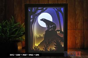 Polar Bear on Rock Shadow Box 8x10 Rectangle