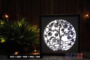 Apple Tree DIY Shadow Box Light Box 8x8, 12x12