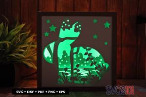 Sitting Rabbit LED Light Box Shadow Box Square 8x8, 12x12