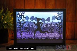 Strong Runner Shadow Box 5x7 Rectangle