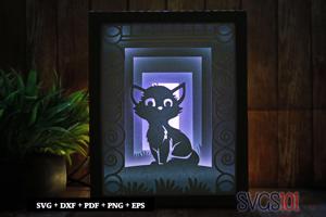 Cute Cat DIY Shadow Box Light Box 8x10