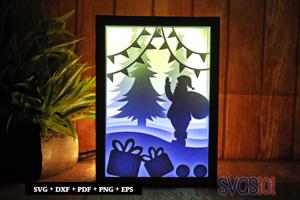 Fat Santa Claus Shadow Box SVG 5x7