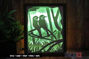 Twin Bee Eaters Light Box SVG 8x10 Portrait