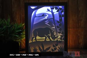 Angry Rhinoceros Light Box SVG 8x10 Portrait