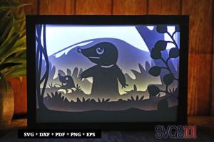 Mole Scared Light Box SVG 5x7 Landscape