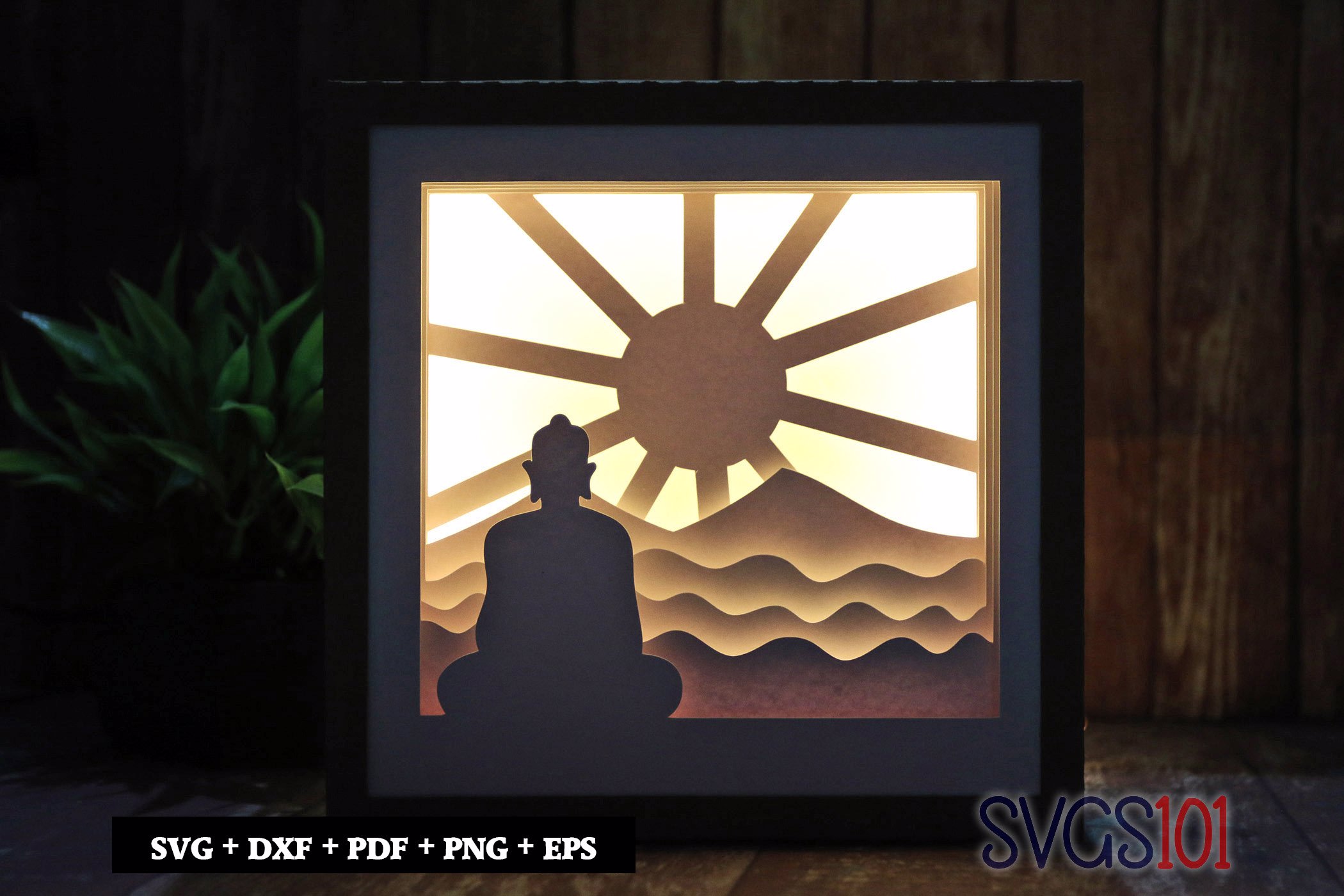 Buddle Sunlight Square Shadow Box SVG 8x8 10x10 12x12