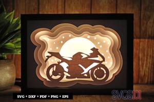 Sports Bike Light Box SVG 5x7 Landscape