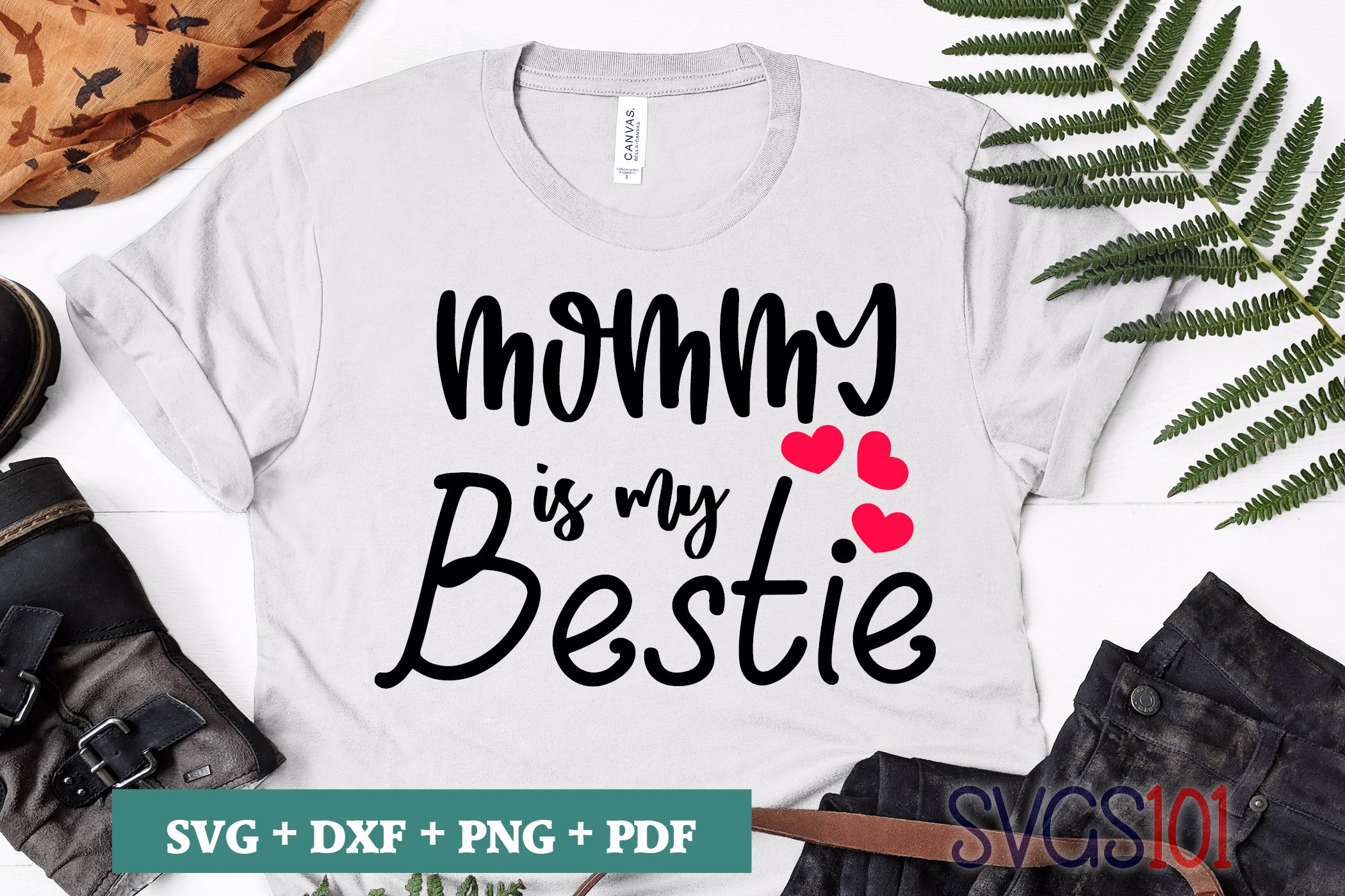 Download Mommy Is My Bestie SVG Cuttable file - DXF, EPS, PNG, PDF | SVG Cutting File
